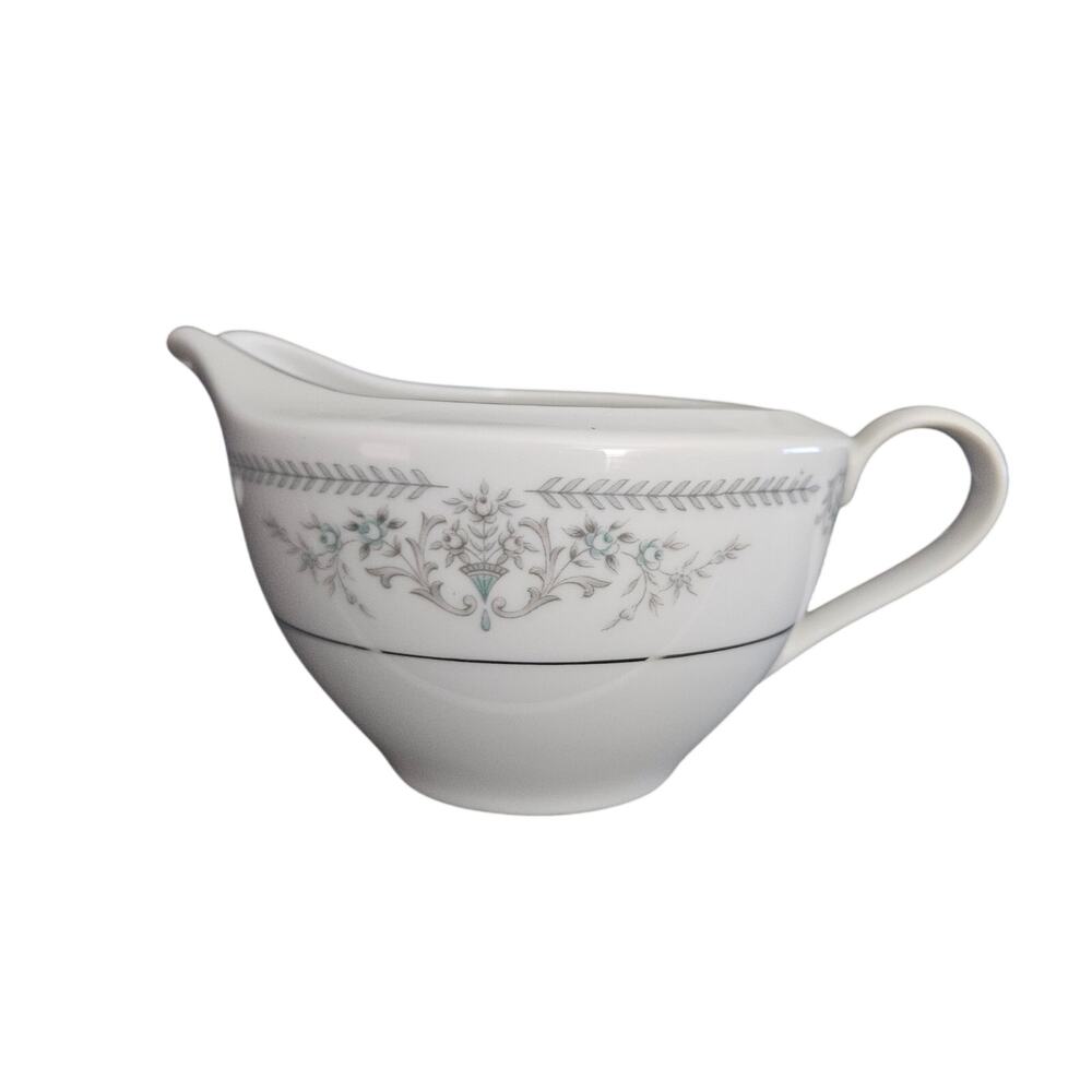 Rose China Japan Brenda Creamer Gray Floral White Porcelain Vintage